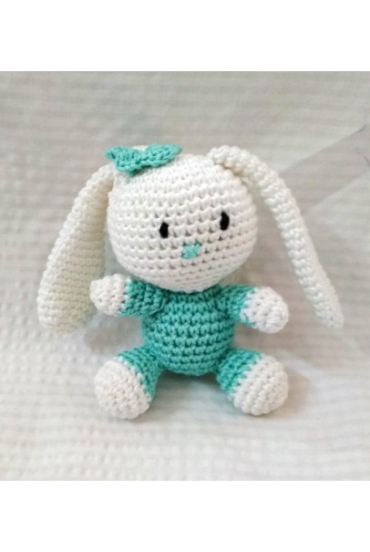  Amigurumi Soft Toy- Handmade Crochet- Bunny (Sea-Green)